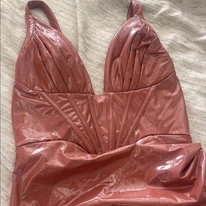 Shiny Pink Sleeveless Dress